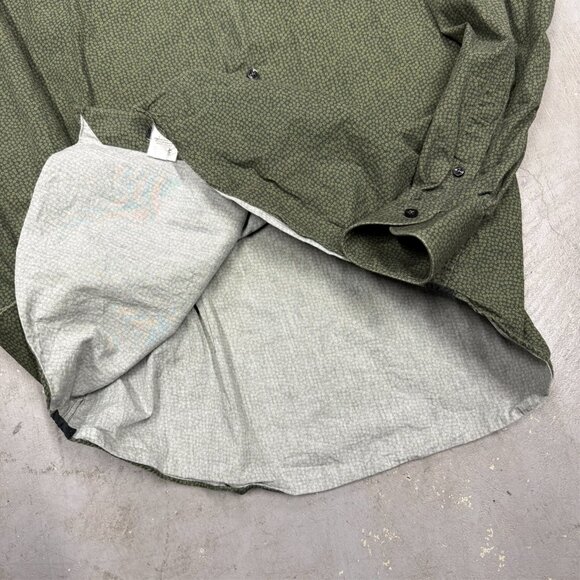 XACUS Tailored Fit Dress Shirt Floral Green Italy Cotton Long Sleeve 15.5 Medium - Picture 7 of 8